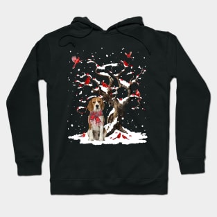 Beagle Scarf Cardinal Snow Christmas Hoodie